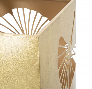 Suport umbrele auriu din metal, 24x24x55 cm, Carved Leaf Mauro Ferretti - Img 6