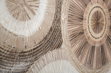 Tablou decorativ maro din lemn de Pin si panza, 50x3,2x100 cm, Circly-B Mauro Ferretti - Img 3