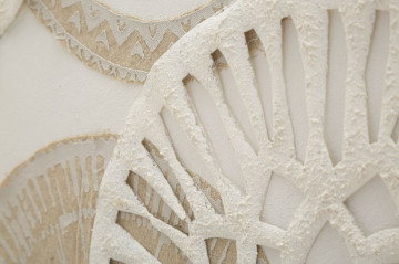 Tablou decorativ maro din lemn de Pin si panza, 80x2,8x100 cm, Icer Mauro Ferretti - Img 3