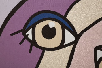 Tablou decorativ multicolor din lemn de Pin si panza, 80x3x120 cm, Double Face-B Mauro Ferretti - Img 3