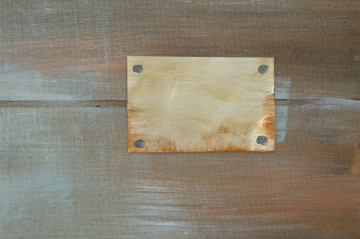 Tablou gri / portocaliu din lemn si panza, 120 x 3,7 x 80 cm, Aviator Mauro Ferreti - Img 4