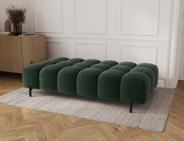 Taburet Tapitat cu Picioare Ferivo, 140x70x40 cm, dark verde velvet – Amore 35 - Img 3