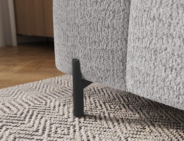 Taburet Tapitat cu Picioare Ferivo, 140x70x40cm, gri bouclé – Sola 04 - Img 7