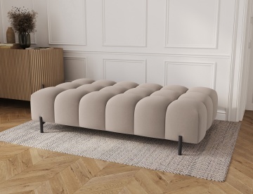 Taburet Tapitat cu Picioare Ferivo, beige plush – Sola 18 - Img 3