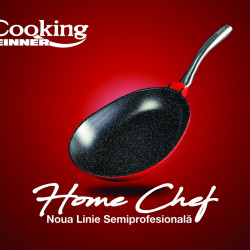 Tigaie saltapasta Home Chef, Heinner Home, 28 x 3.5 cm, aluminiu turnat, negru/rosu - Img 3