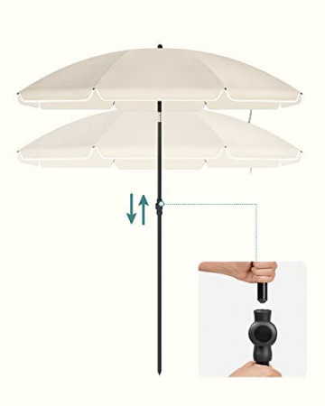 Umbrela de gradina crem din poliester si metal, ∅ 200 cm, Vasagle - Img 7