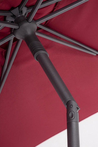 Umbrela de gradina cu brat pivotant rosu bordo din poliester si metal, ∅ 270 cm, Samba Bizzotto - Img 4