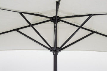 Umbrela de gradina semiluna crem din poliester si metal, 270x135 cm, Kalife Bizzotto - Img 6