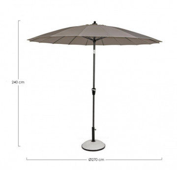 Umbrela de soare, antracit / bej, diam. 270 cm, Atlanta, Yes - Img 2