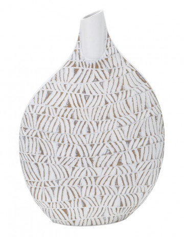 Vaza alb antichizat din polirasina, 30,5x11,5x46,5 cm, Nairobi Mauro Ferretti