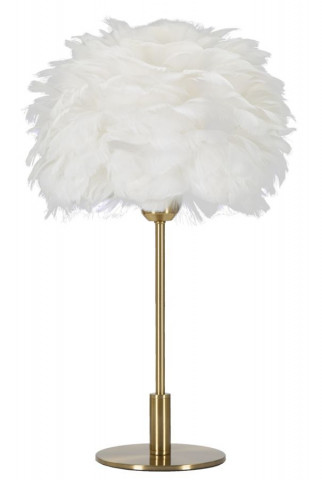 Veioza alba / aurie din metal si plastic, Ø 30 cm, soclu E27, max 40W, Feather Mauro Ferreti