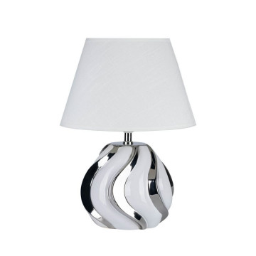 Veioza alba din ceramica, ø 30 cm, soclu E27, Max 40W, Shiney Mauro Ferreti