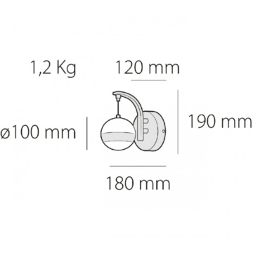 Drops 1B Kelektron, aplică de perete LED 8W crom, flux luminos 880 lm, SKU 20 5 06 008 33 119