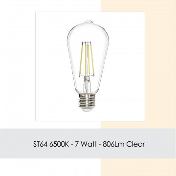 Bec LED, Sage, ST64 - White, 7 W, 6500K, 806 Lm, sticla - Img 5