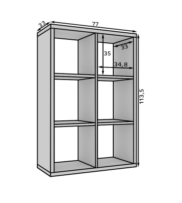 Bibliotecă, 77x113.5 cm, Cleo IV, ADRK Furniture – fotografie comercială a produsului