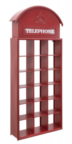 Biblioteca suspendata rosie din metal, 52x15x120 cm, London Mauro Ferretti - Img 2