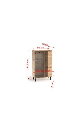 Bufet LIVIA 02 – 80x40x134.5 cm – Stejar Artisan – imagine comercială suplimentară