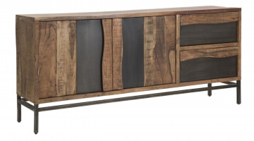 Bufet maro din lemn de Acacia, 175x40x80 cm, Yellowstone Mauro Ferretti - Img 1