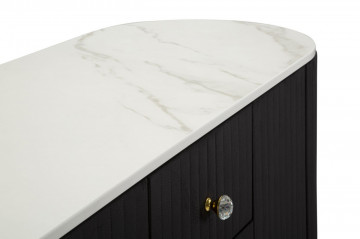 Bufet negru/carrara alb din catifea, 120x40x85, Montpellier Mauro Ferretti - Img 5