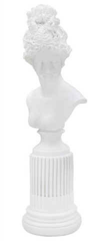 Bust decorativ alb din polirasina, 11x10,5x35,5 cm, Roman Woman Mauro Ferretti - Img 2