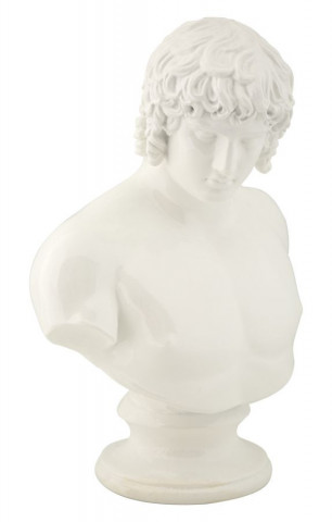 Bust decorativ alb din polirasina, 18,2x12,8x25 cm, Roman Centurion Mauro Ferretti - Img 2