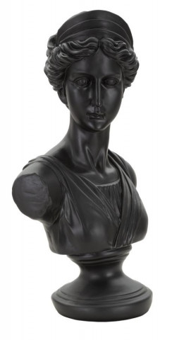 Bust decorativ negru din polirasina, 22x16x41 cm, Roman Woman Mauro Ferretti - Img 2