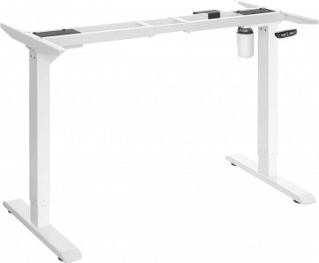 Cadru pentru birou electric reglabil alb din metal, 115-147 x 60 x 71-112 cm, Songmics - Img 1