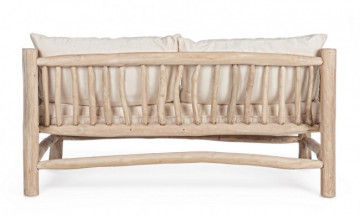 Canapea cu 2 locuri finisaj natural din lemn de Teak, 140 cm, Sahel Bizzotto - Img 4