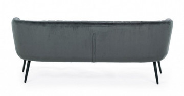 Canapea gri inchis din catifea si lemn cu 3 locuri, 178 cm, Avril Bizzotto - Img 4