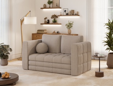 Canapea Kastol , beige velour extensibil, 137x71x74 cm – Modullo 18 - Img 6