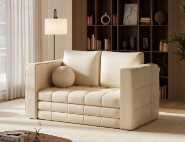 Canapea Kastol , light beige plush extensibil, 137x71x74 cm – Avexin 18 - Img 5