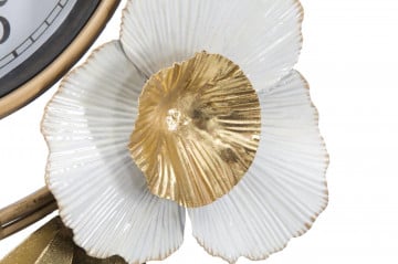Ceas decorativ auriu/alb din metal, 92,5x8x45,5 cm, Flow Mauro Ferretti - Img 3