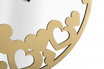 Ceas decorativ auriu din metal si sticla, ø 55 cm, Gold Heart Mauro Ferreti - Img 3