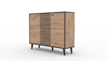 Comodă cu doua usi si trei sertare, 120x35x90cm, FADI, ADRK Furniture - Img 7