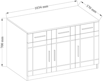Comoda cu trei usi si trei sertare, 103x37x70 cm, PARVN, ADRK Furniture - Img 3