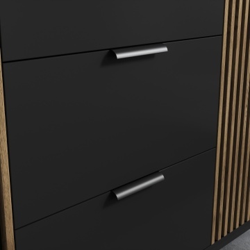 Comodă Meorati 150 Chest of drawer negru, 40x150x80 cm – Negru – imagine suplimentară a produsului