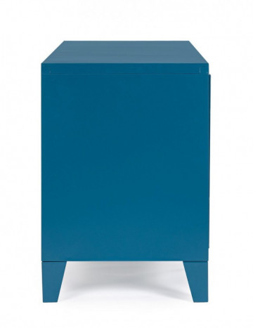 Comoda TV albastra din metal, 120,5x40x58,5 cm, Cambridge Bizzotto - Img 4