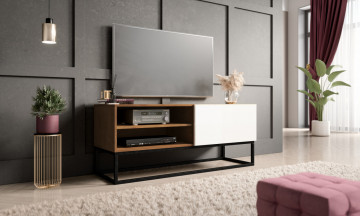 Comodă TV cu un sertar si doua rafturi, 120x50 cm, Avorio, Eltap - Img 9