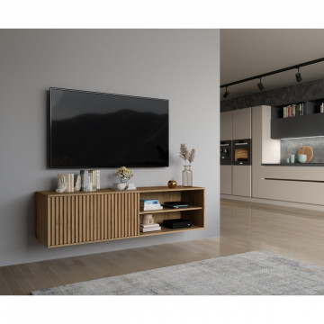 Comoda TV de perete, 40x40x150 cm, Entsian, Eltap - Img 3