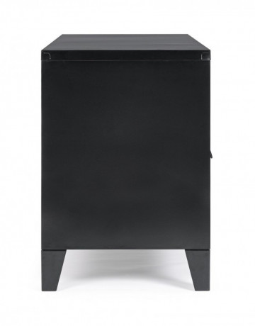 Comoda TV neagra din metal, 120,5x40x58,5 cm, Cambridge Bizzotto - Img 4