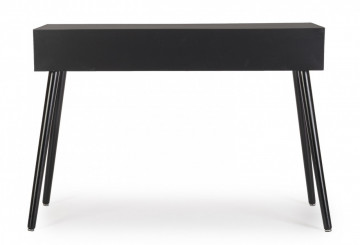 Consola neagra din MDF si ratan, 110x40x78 cm, Josine Bizzotto - Img 7