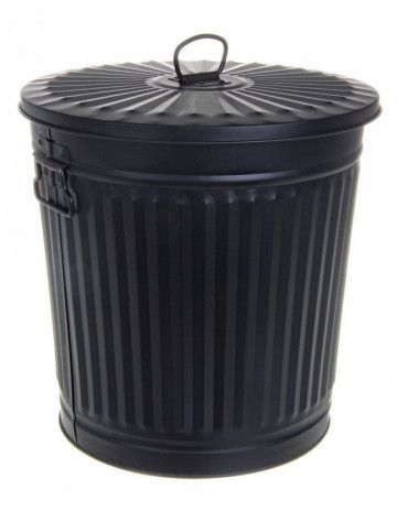 Cos de gunoi negru mat din metal, 35L, London Bizzotto