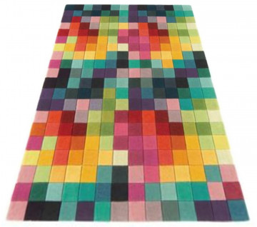 Covor Patch Bedora, 120x170 cm, 100% lana, multicolor, finisat manual - Img 6