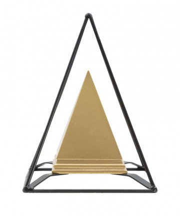 Decoratiune aurie din polirasina, 15x15x21 cm, Double Piramid Mauro Ferretti - Img 5