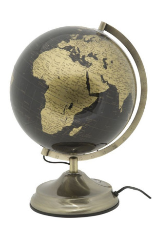 Decoratiune cu lumina ambientala glob negru/bronz din metal, ∅ 25 cm, Globe Mauro Ferretti - Img 1