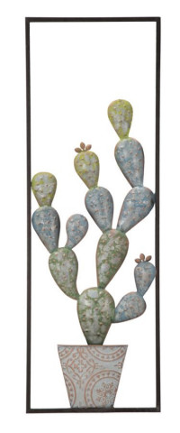 Decoratiune de perete multicolora din metal, 31 x 2,5 x 90 cm, Cactus A Mauro Ferreti - Img 1