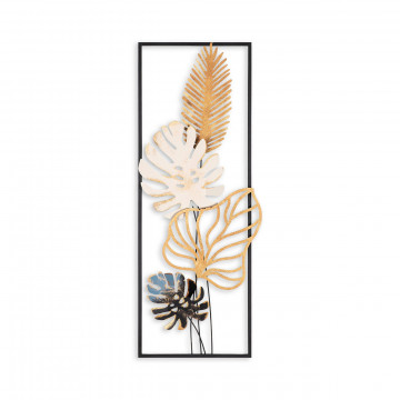 Decoratiune de perete, Palm Leaves, Metal, Dimensiune: 32 x 90 cm, Multicolor - Img 6