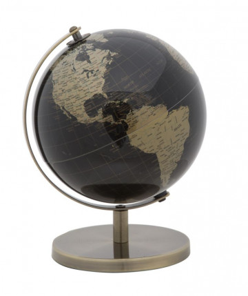Decoratiune glob negru/bronz din metal, ∅ 20 cm, Globe Mauro Ferretti - Img 2