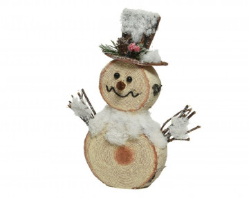 Decoratiune Snowman bark look, Decoris, 4x20x24 cm, spuma, multicolor - Img 1
