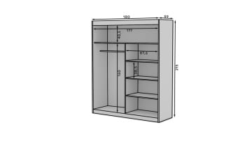 Dulap cu usi glisante 180x215 cm, Esti, ADRK Furniture - Img 11